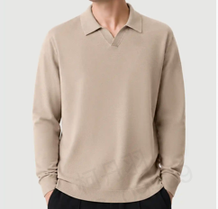 Leisure Wool-Blend Open-Collar V-Neck Sweater