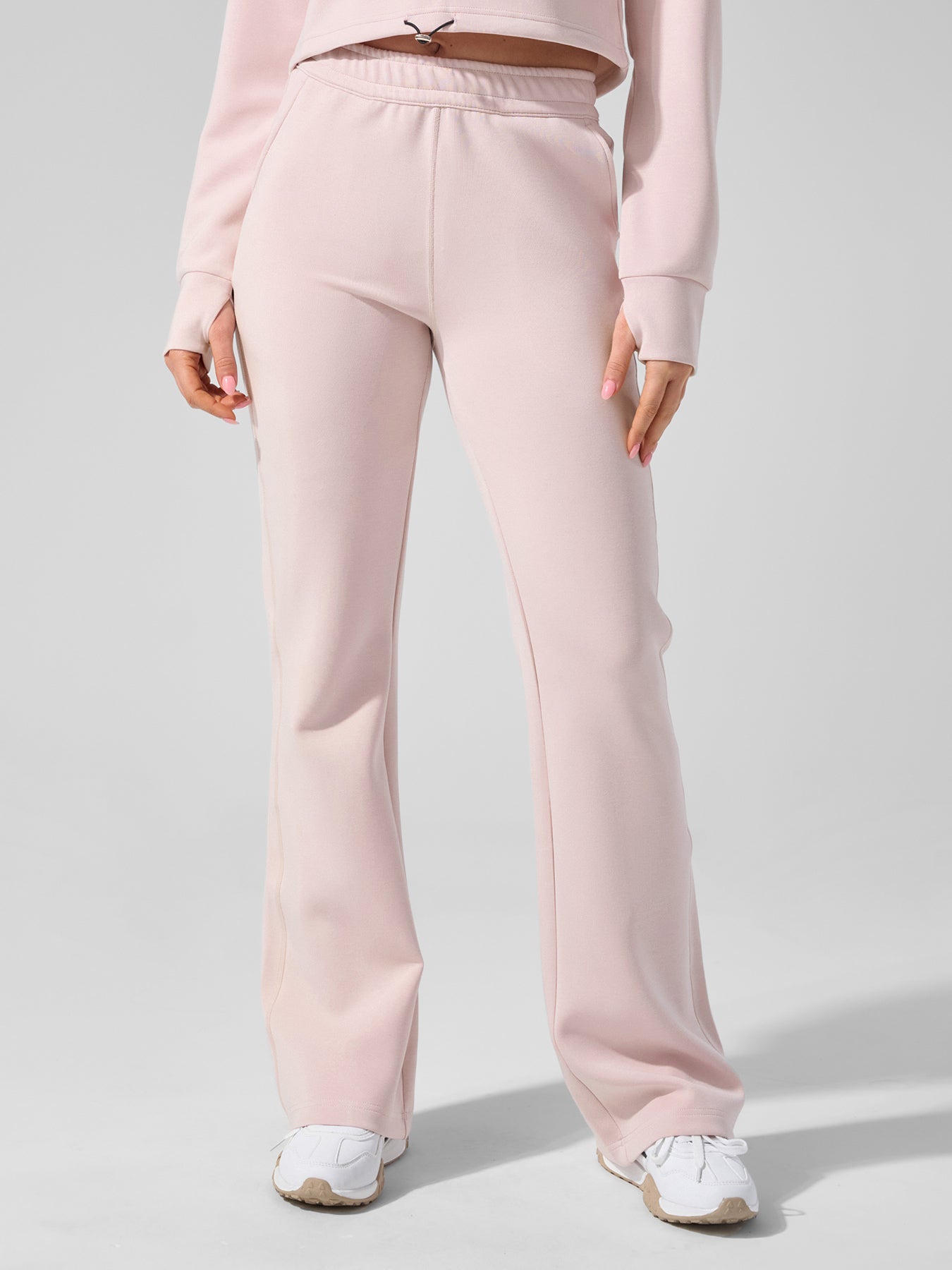 Modal Blend Drawstring Flare Pants