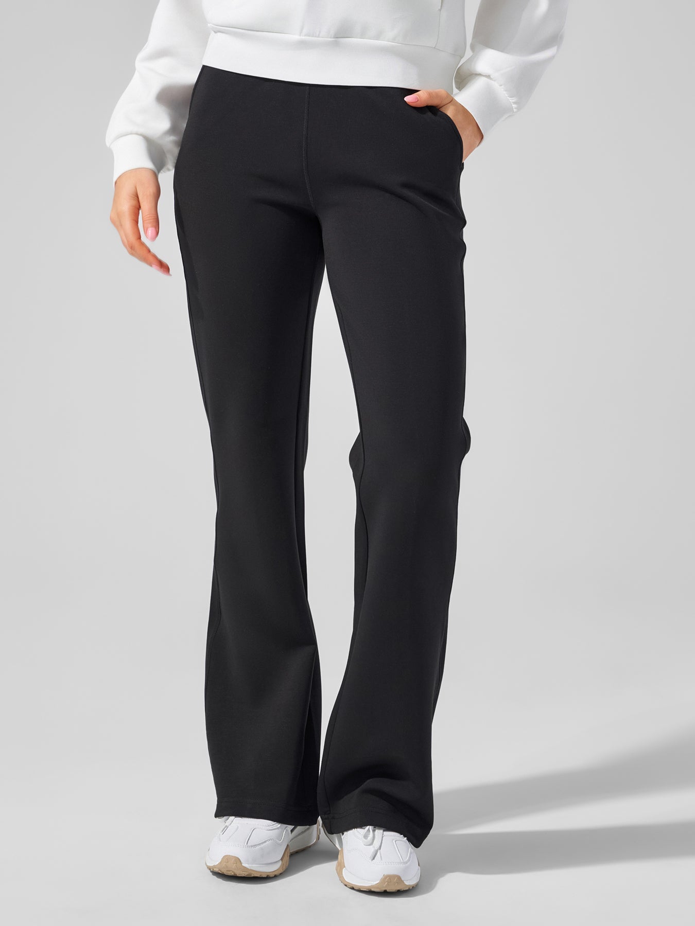 Modal Blend Drawstring Flare Pants