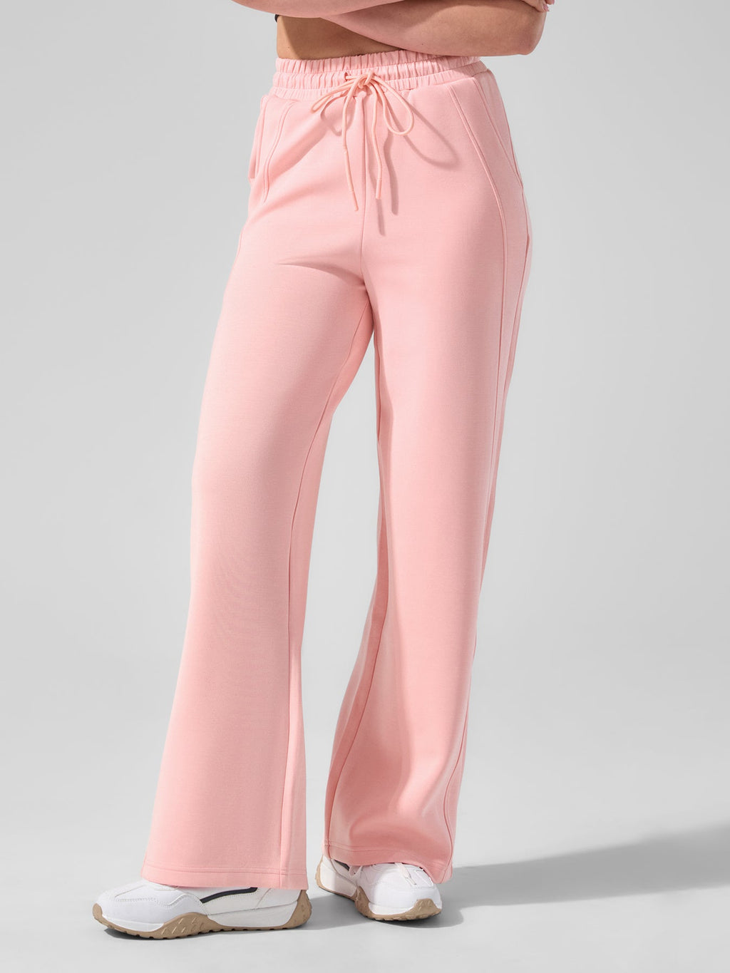 Modal Blend Mid-Rise Wide Leg Pant