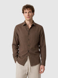 Natural Linen Long Sleeve Pocket Shirt