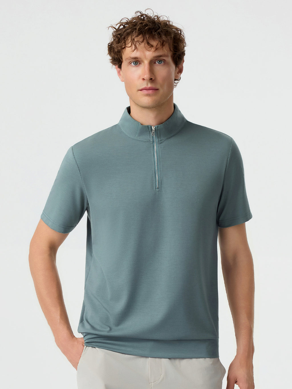 Modal Air Half Zip Short Sleeve Tee