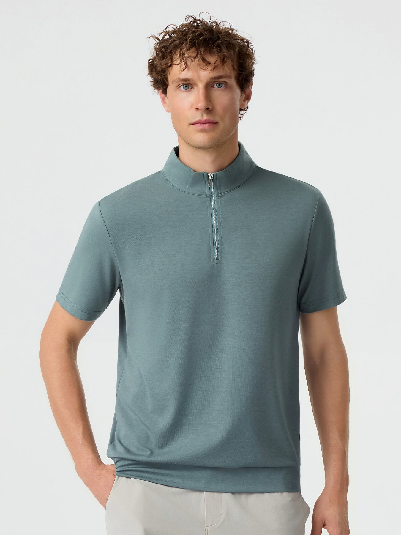 Modal Air Half Zip Short Sleeve Tee