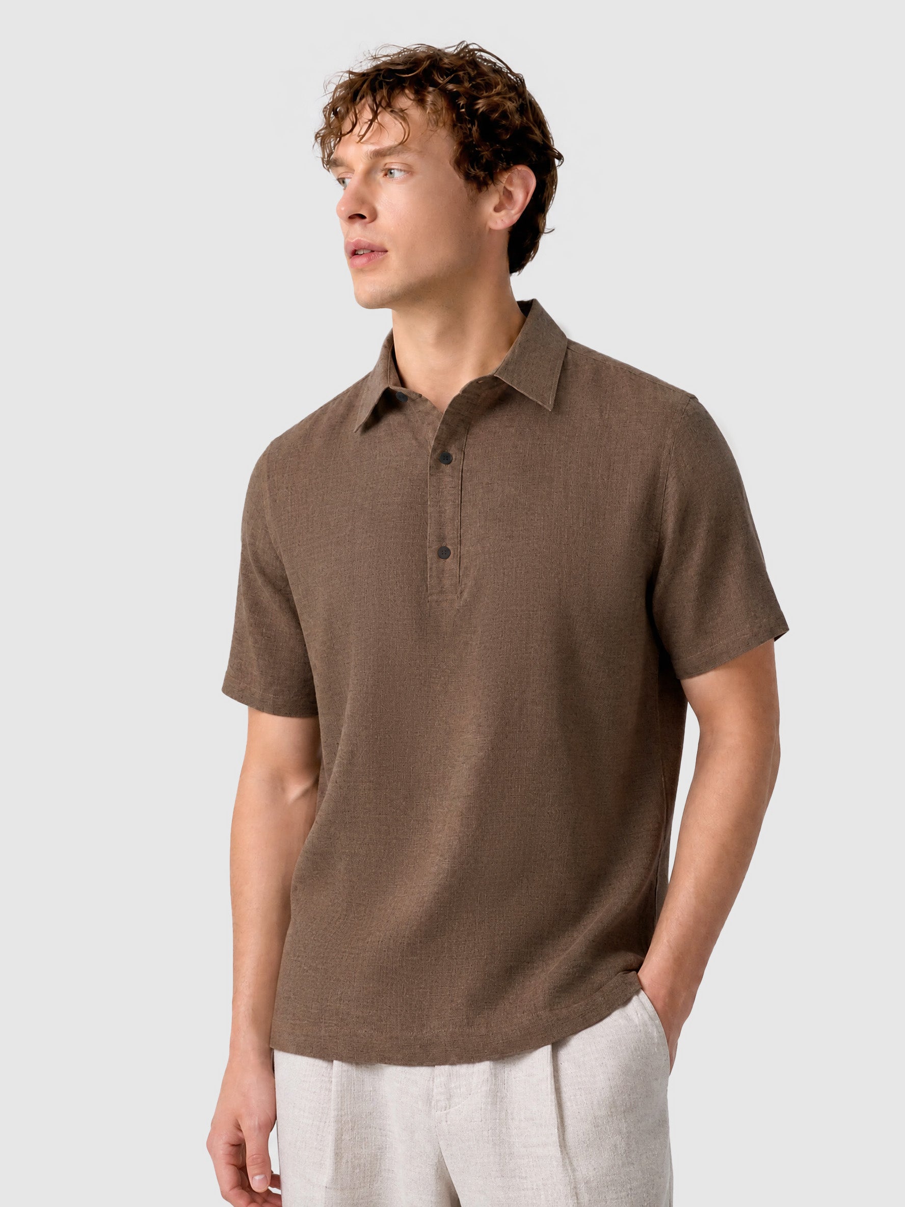 Natural Linen Polo Shirt